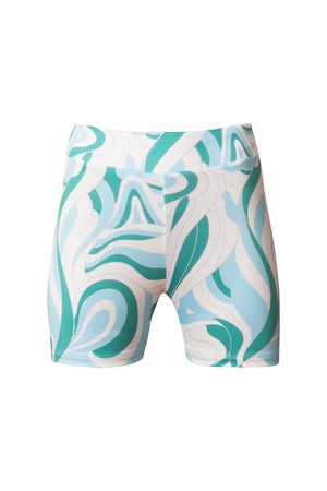 Desert Rose Lycra Mini Biker Short (Aqua)